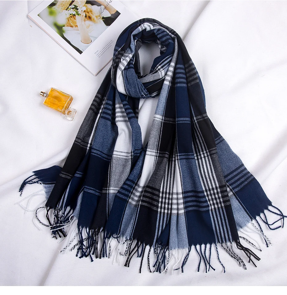 Длинный зимний кашемировый шарф женский шаль Foulard Femme Шея пашмины палантины шерсть хиджаб теплый плед одеяло женский шарф
