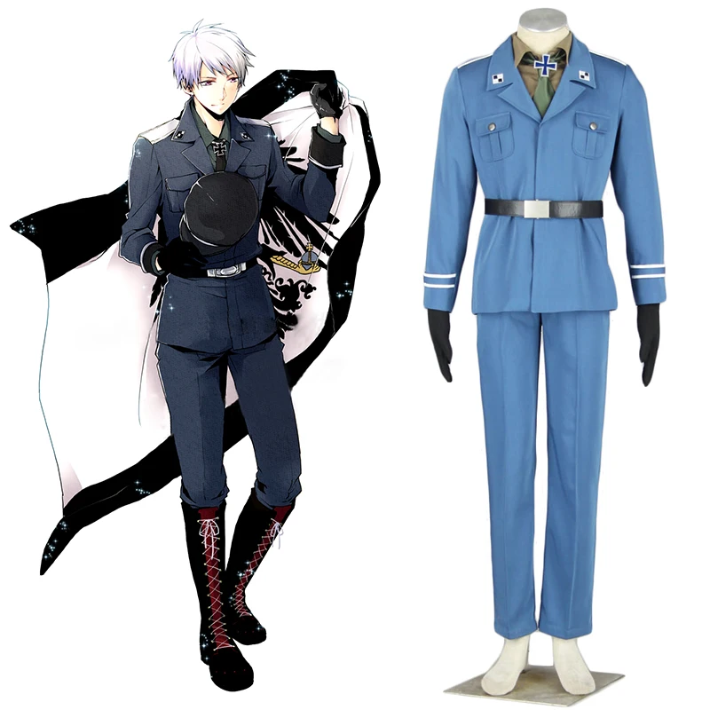 

Blue suit uniform for Prussia Hetalia Axis Powers man Uniform Suit Cosplay Costume For theme party free shipping