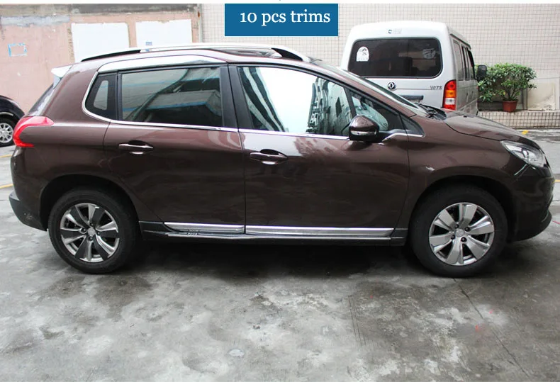 Lsrtw2017 304 нержавеющая сталь окна автомобиля планки для peugeot 2008 2013
