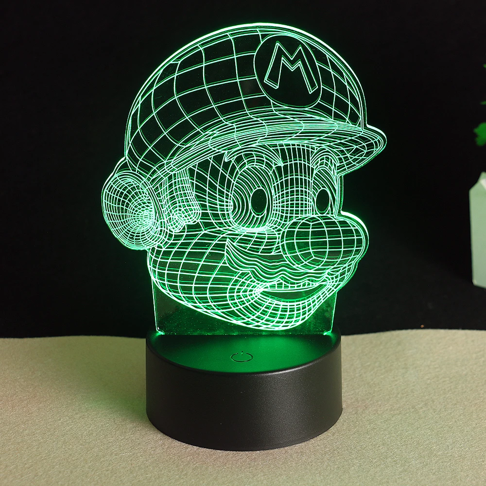 Супер Марио 3D LED ночник USB 7 цветов украшение дома лампа для детей как праздники и