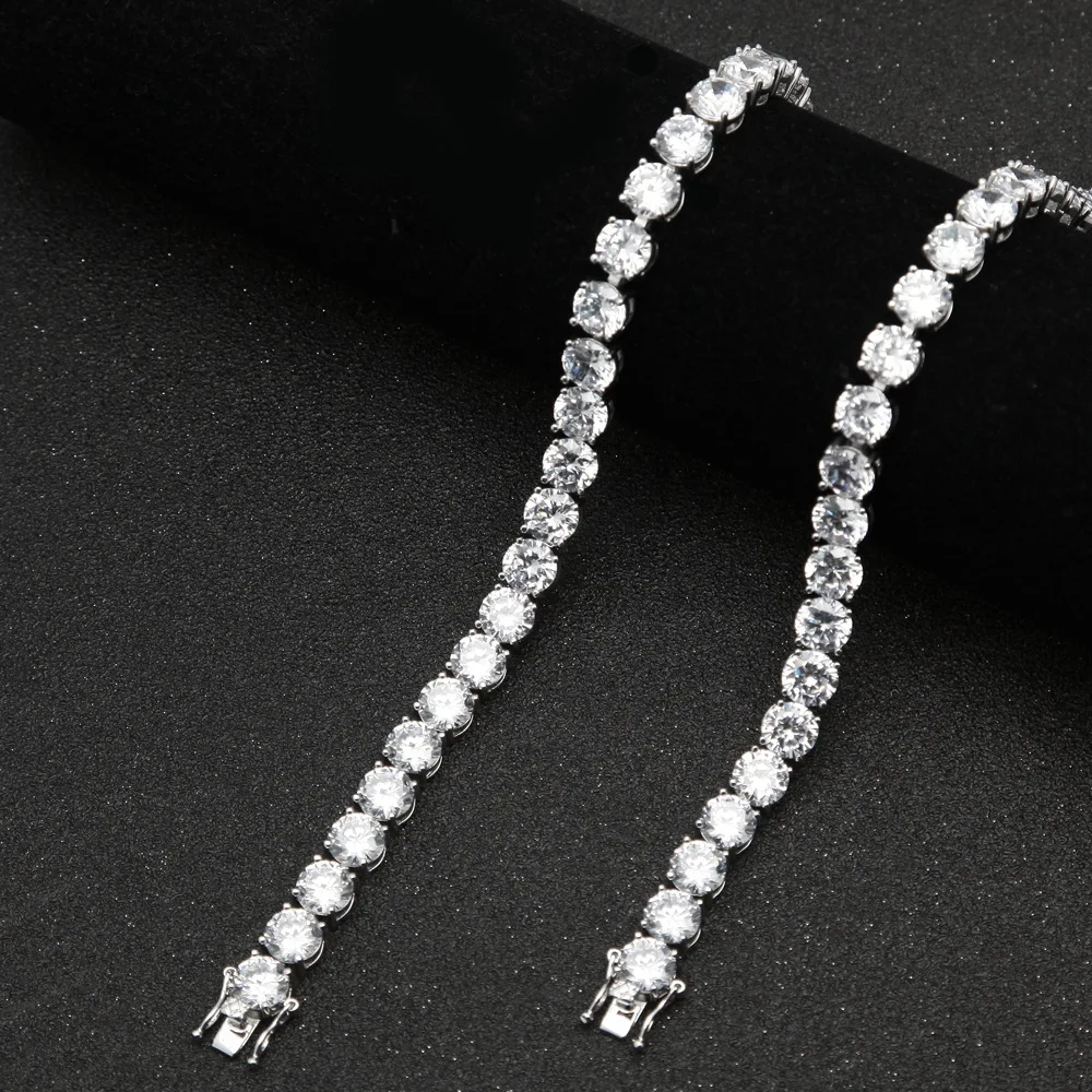 CY& CM 1 ряд Круглый CZ 8 мм Теннисный браслет золотой серебряный Iced Out тон 20 см медь Bling кубический цирконий мужские хип хоп ювелирные изделия