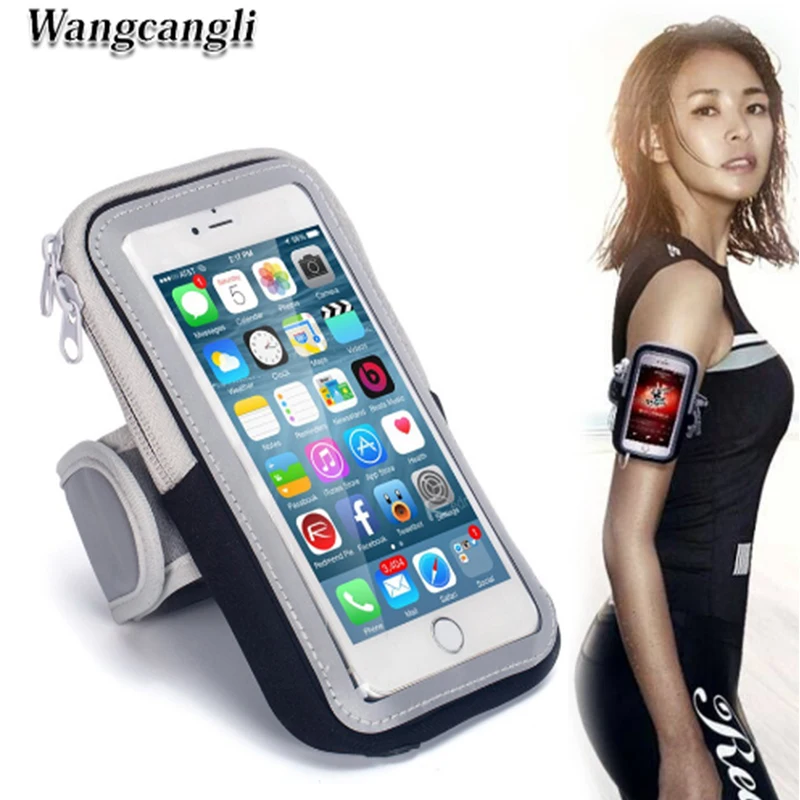 wangcangli mobile bracelet run phone armband cover for running arm band the holder on hand case Capa 4.7-5.5' |