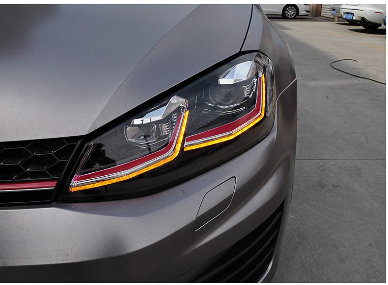 BiNFU автомобильный Стайлинг для VW Golf 7 фары Golf7 обновление Golf 7,5 светодиодный фонарь 2013- DRL H7 D2H Hid биксеноновый луч