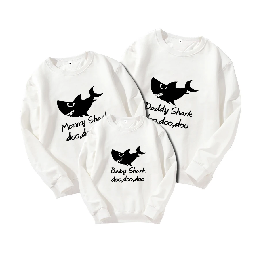 Одинаковая одежда для всей семьи Папа мама малыш Акула-Ду свитшоты одинаковые
