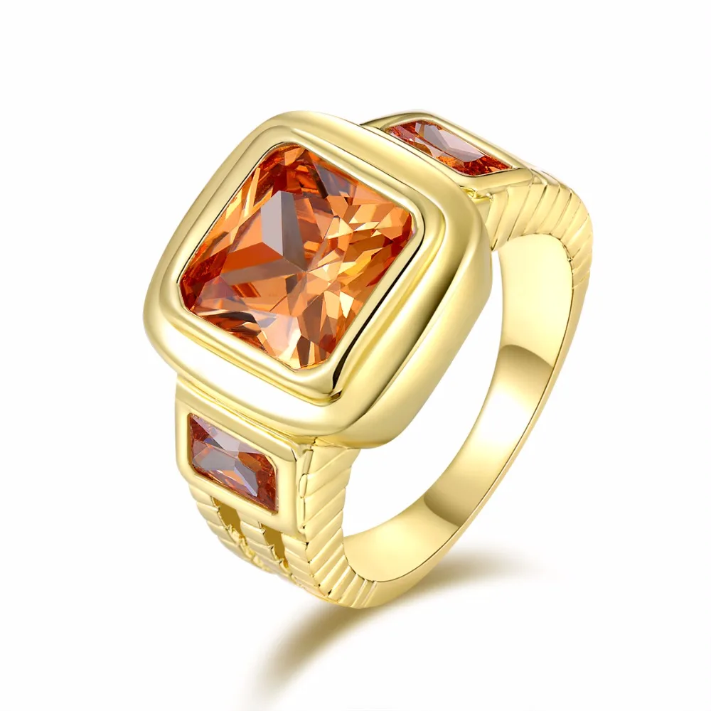 Мужское кольцо SuoHuan размеров 8 12 с фианитом цвета шампанского|size 8|wedding ringsgold filled |