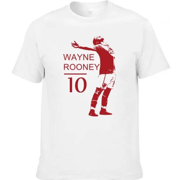 Летняя мужская футболка с коротким рукавом Wayne Rooney Англия Лига 100% хлопок