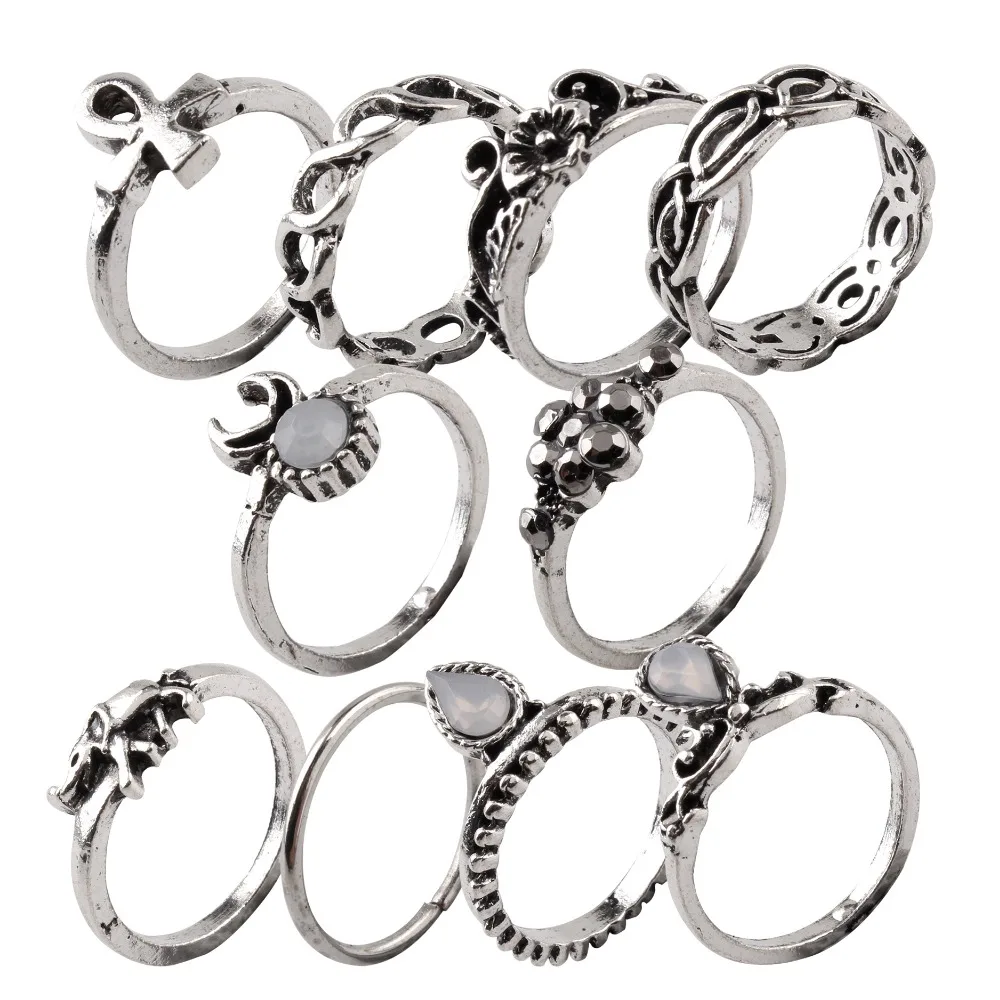 Новое модное кольцо в стиле ретро европейском и американском десять комплектов