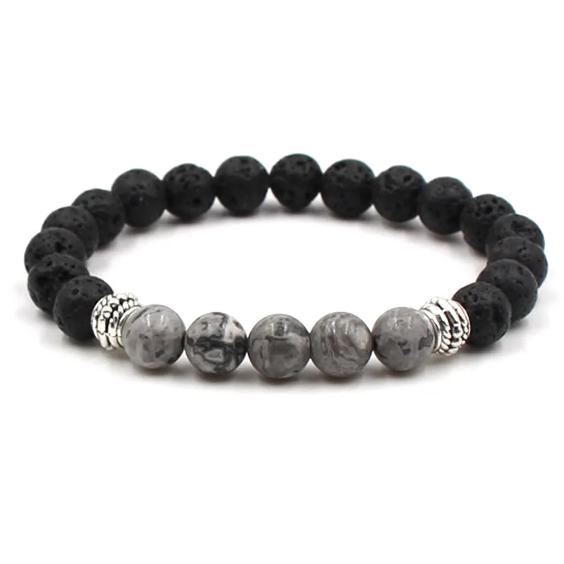 16 Colors 8MM Black Lava Stone Beads Bracelet DIY Aromatherapy Essential Oil Diffuser White Green Strand Jewelry | Украшения и