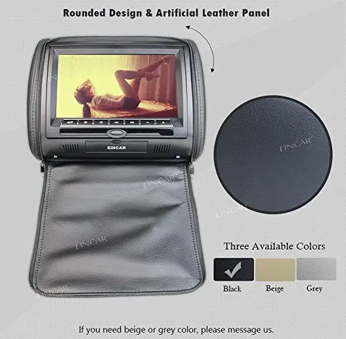 9 &quotчерный цвет кожа пара подголовник автомобиля Подушка монитор Пульт