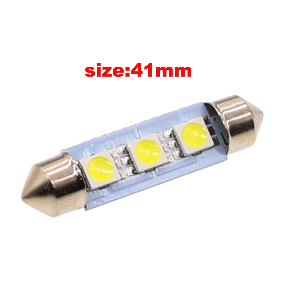 10 шт. яркая белая светодиодная автомобильная лампа C5W 5050 3 Smd 3Smd 31 мм 36 39 41 Dc 12v Festoon
