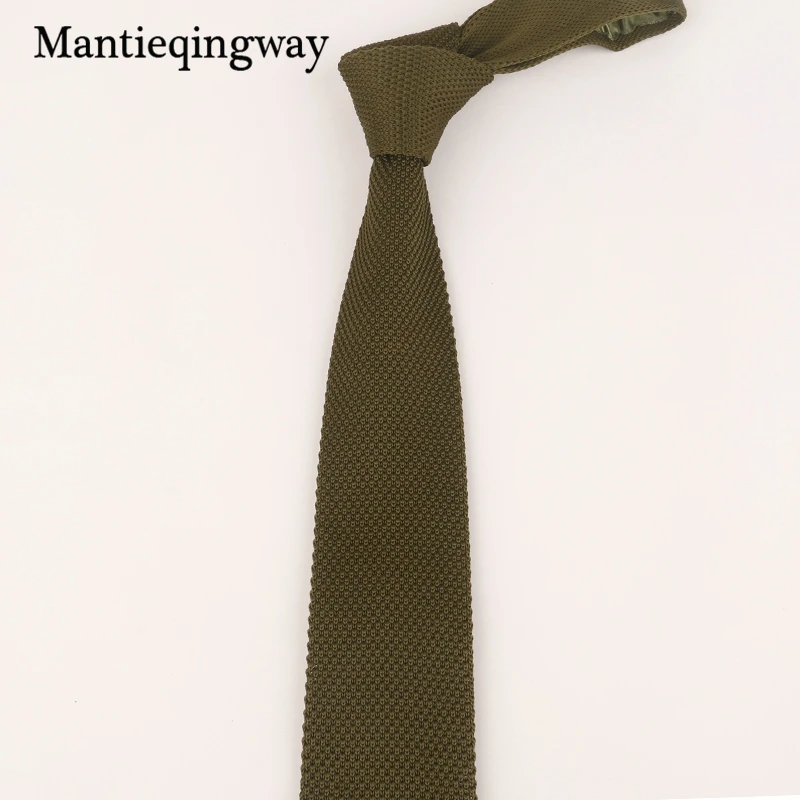 Mantieqingway 7 см Вязаные Галстуки для мужчин вязаный галстук для свадьбы вязание тонкий Gravatas мужчин s полиэстер Corbatas платье с поясом
