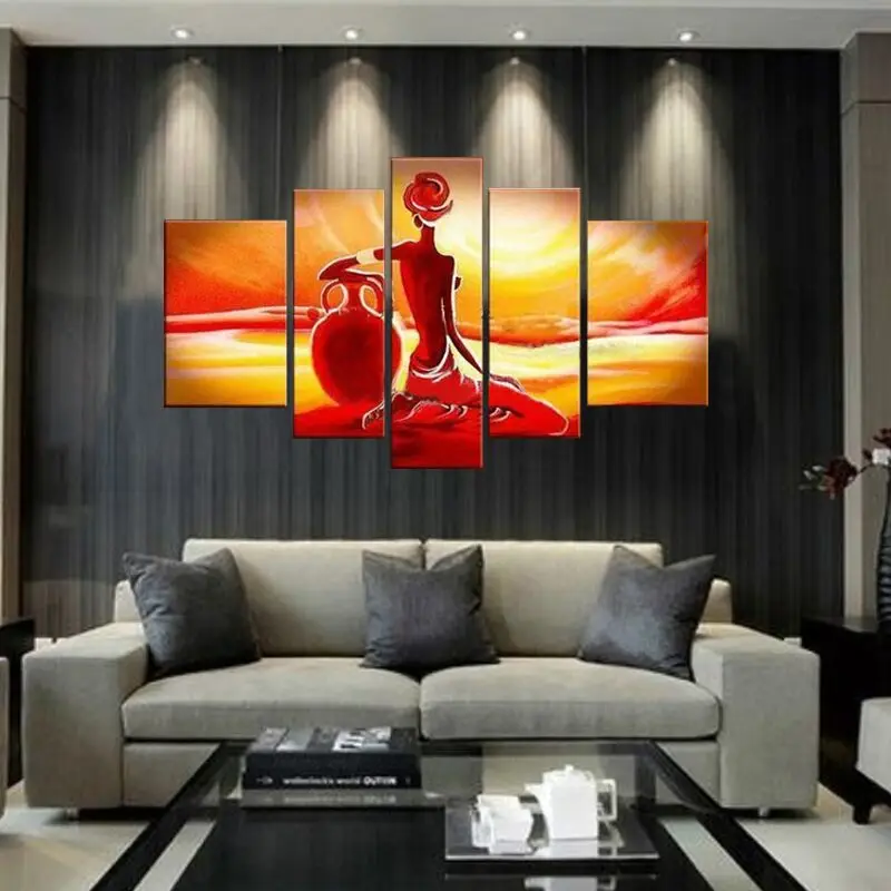 5 шт./лот ручная работа современная абстрактная картина маслом на рисунок холсте