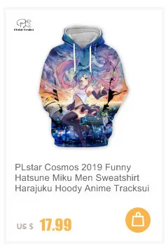 PLstar Cosmos Hatsune Miku, худи с 3D принтом, мужская и женская одежда в стиле хип-хоп, худи для мальчиков и девочек, куртка в стиле аниме, большие размеры, XS-7XL