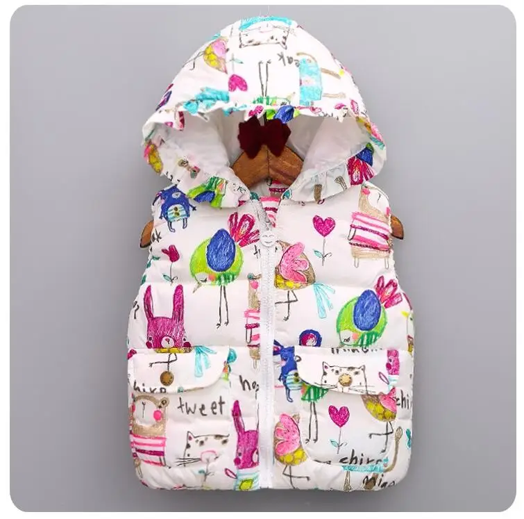 Новинка жилет для маленьких девочек детская зимняя плотная куртка принцессы с