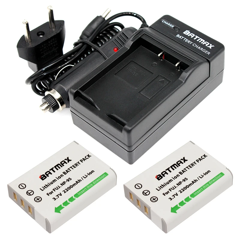 

2Pcs NP-95,NP95 DB-90 DB90 Battery + Charger Kit for Fujifilm X30, X100, X100S, X100T, X-S1, F30, F31 fd, F31fd, FinePix Real 3