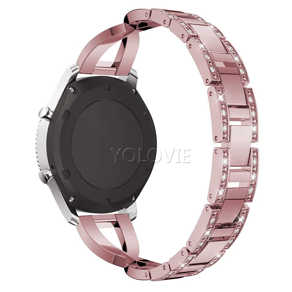 Алмазный ремешок Yolovie для наручных часов Samsung Gear S3.Women из нержавеющей стали
