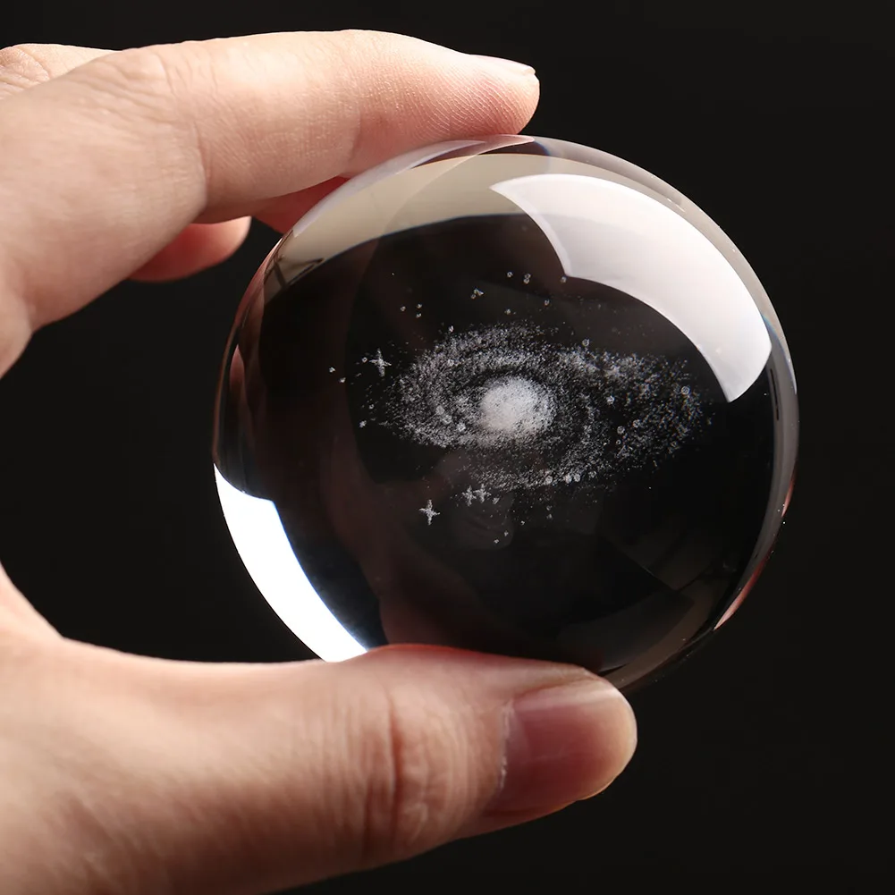 Glass Ball Crystal Bal Fashion Laser Engraved 6CM Globe Galaxy Sphere Planets Model Ornament | Дом и сад