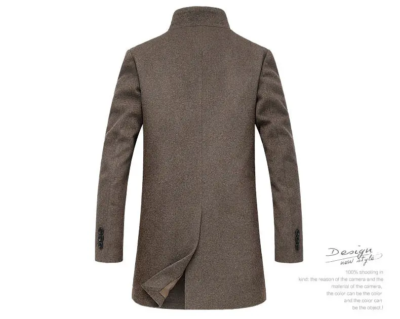 Mwxsd зимние повседневные мужские шерстяные куртки и пальто для мужчин slim fit бизнес коричневый шерстяной пальто куртка мужская шерстяная верхняя одежда