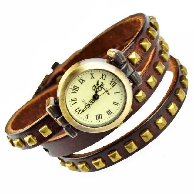 2013 New Arrivals High Quality Women Genuine Leather Vintage Watch|leather sports watch|leather jackleather chronograph watch |