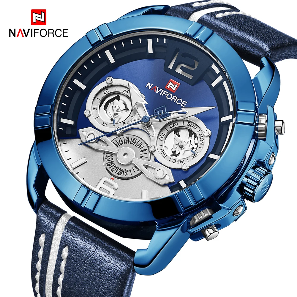 NAVIFORCE роскошные мужские s часы 2019 модные спортивные кварцевые наручные лучший