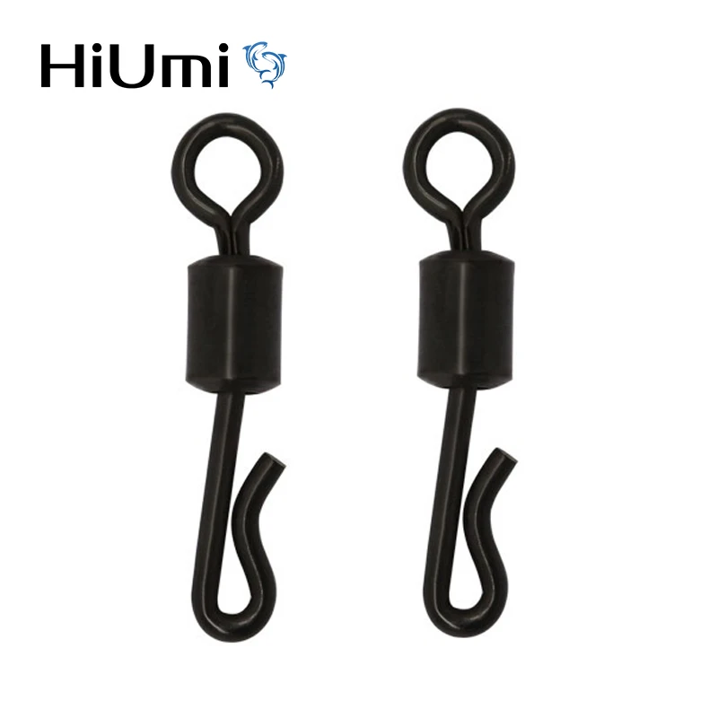

Высококачественные Q-образные черные Быстросменные Вертлюги HiUmi для ловли карпа, Размер 4