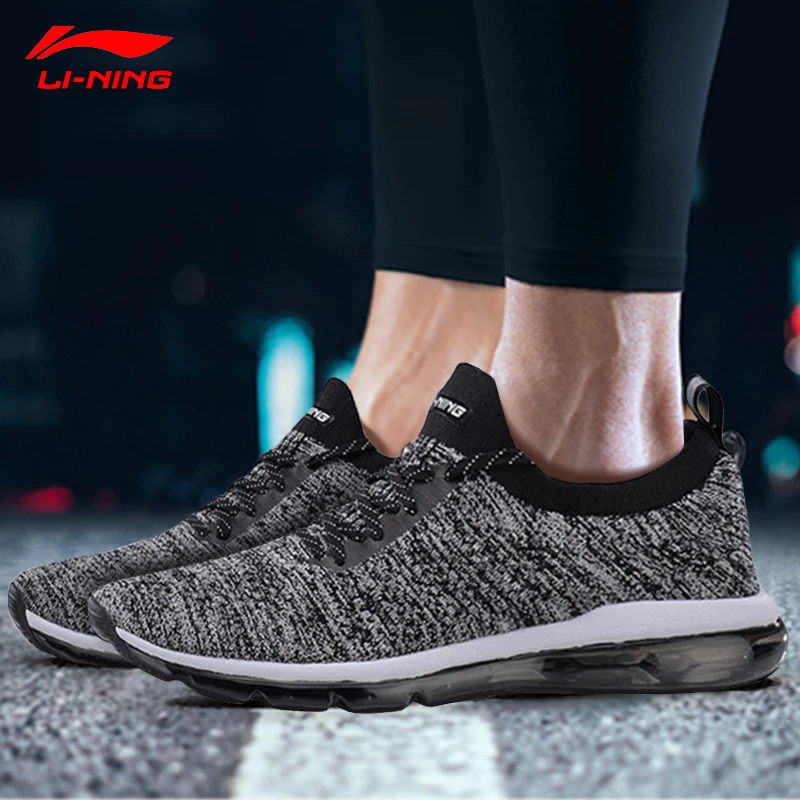 Мужские Прогулочные кроссовки Li-Ning дышащие вязаные удобная спортивная обувь