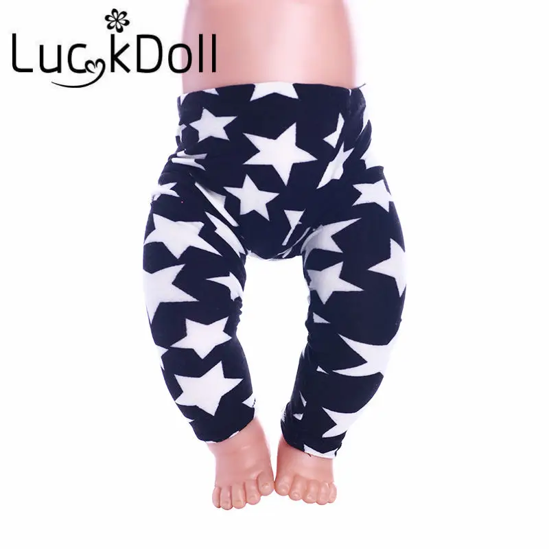 Леггинсы LUCKDOLL с модным принтом размер 18 дюймов американский 43 см Детская кукла