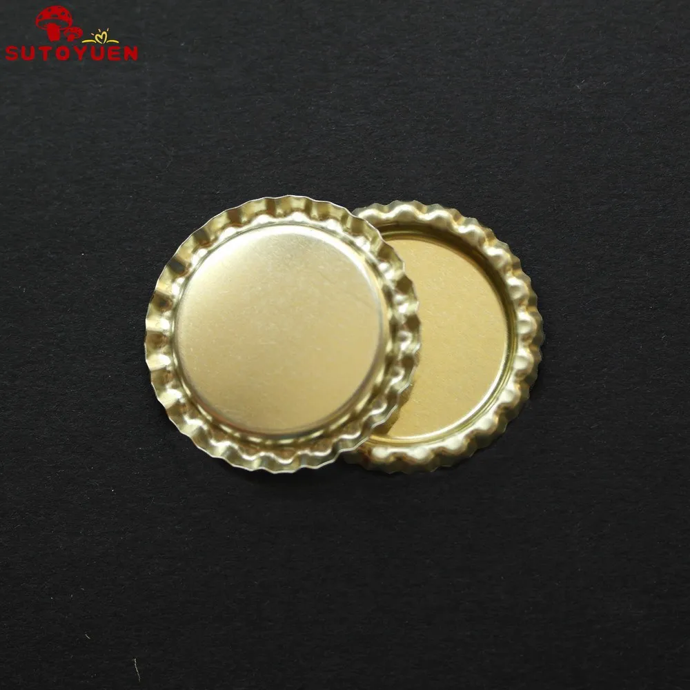 gold Sutoyuen, 20 шт./лот, 1 дюйм, 25,4 мм, Круглая Плоская Бутылочная крышка, двухсторонняя цветная, для волос, рукоделие, ожерелье, ювелирные подвески - Окраска металла: gold