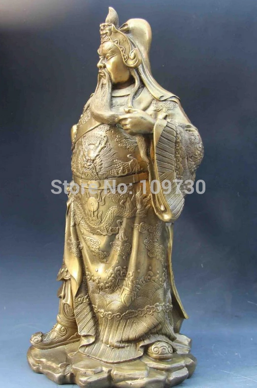 SCY ШТРАФ 002080 Китайская Народная Медь Латунь Руководитель Дракон Гуань Гун Юй Воин