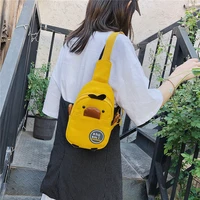 waist bag women fanny packs chest bags fashion canvas yellow duck pattern for child banana female belt bag womens waist bag