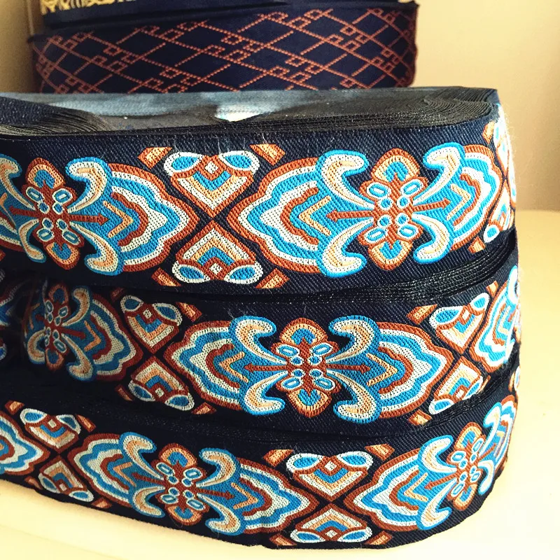 3 м/лот синий цветок кружевная ткань лоскутное кружево отделка сделай сам одежда