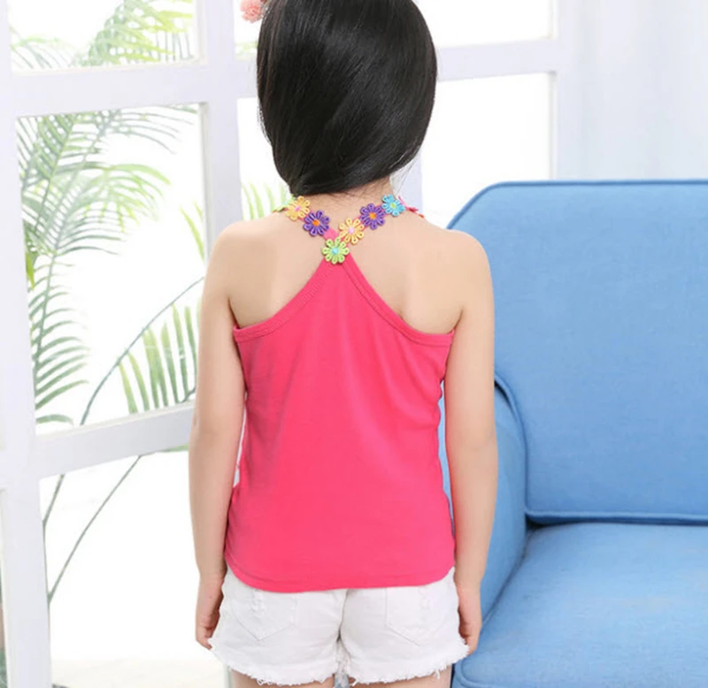 Блузка детская летняя однотонная из хлопка без рукавов 90 2020 см|Топы и ночные