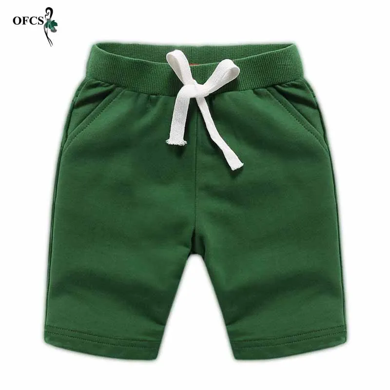 Army Green Летние детские шорты; хлопковые брюки для мальчиков и девочек; пляжные свободные шорты; трусы для малышей; Детские пляжные спортивные штаны; одежда для малышей; От 2 до 12 лет - Цвет: Army Green