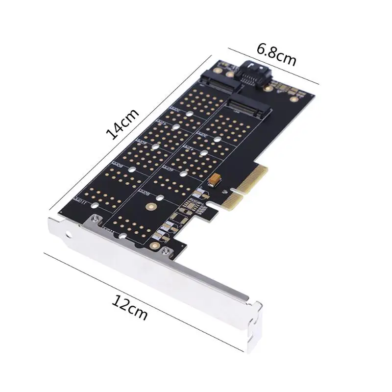 PCI Express PCI-E 4x к NVMe M.2 NGFF B ключ + M SSD слот карты адаптера двойной порты и разъёмы
