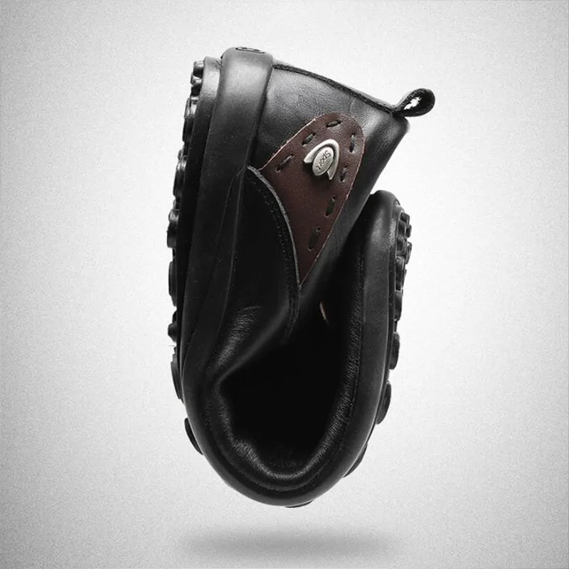 Size 37 To 47 Men's Genuine Leather Drive Shoes Height Increase Shock Absorption Wear-Resistant Non-Slip Sneakers | Обувь