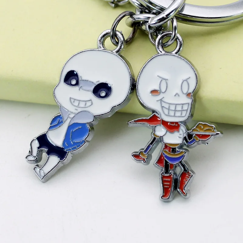 

New Design Undertale Sans Papyrus Frisk Toriel Alphys Cartoon Metal Pendants Keychain Keyring Ornament Anime Collection