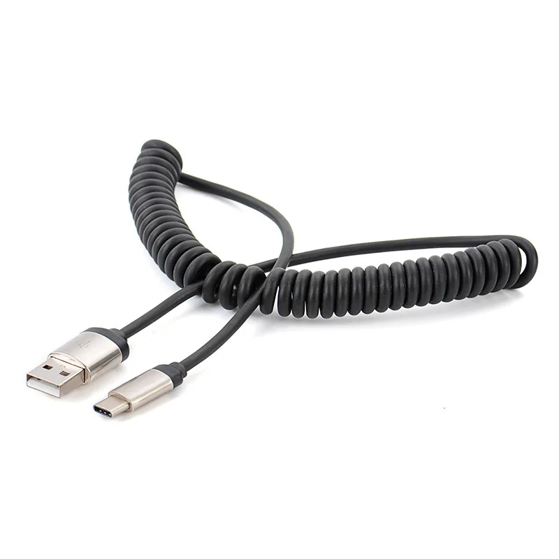 Fast charge Type-c spring data cable for Samsung S8 car long telescopic charging line millet 6/ Huawei P10 | Электроника