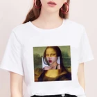 Женская футболка Мона Лиза, белая эстетичная футболка с коротким рукавом, лето 2020