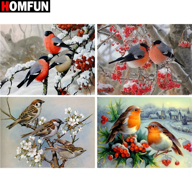 Алмазная живопись HOMFUN картина Птица с квадратными/круглыми стразами 5D сделай сам