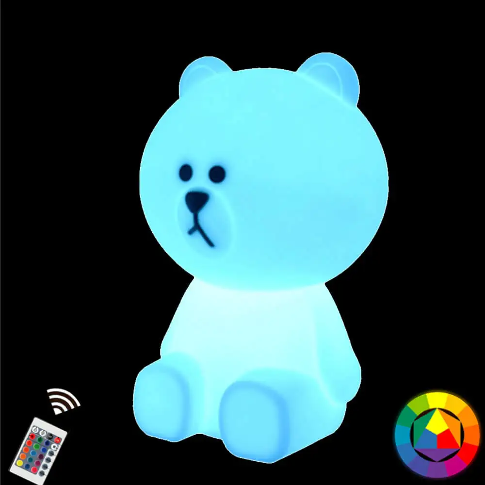with control 3d светодиодный Ночной светильник 12 дюймов Детские Спальня лампа медведь бурый Перезаряжаемые Банни кролик Кони для Для детей рождественское платье подарок на день рождения - Испускаемый цвет: with control