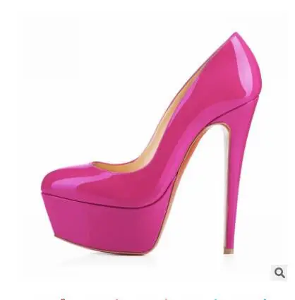 purple patent Loslandifen/женские Вечерние туфли на высоких каблуках из искусственной кожи; большие размеры 35-42; женские офисные лакированные туфли-лодочки на платформе ярких цветов - Цвет: purple patent