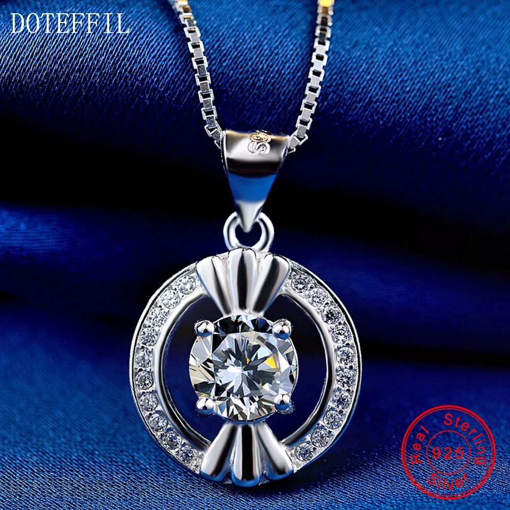 Женское ожерелье из серебра 100% пробы модное очаровательное круглое 925