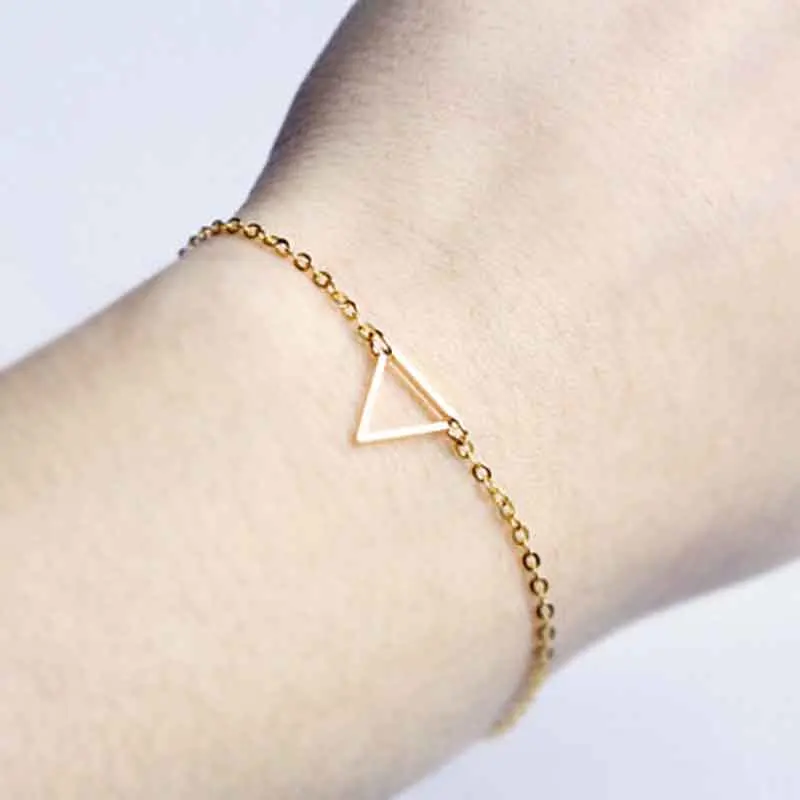 Fine Women charm Bracelet Jewelry Fashion Triangle Lovely wristband hamsa Bangles Gift AliExpress 2021 new | Украшения и
