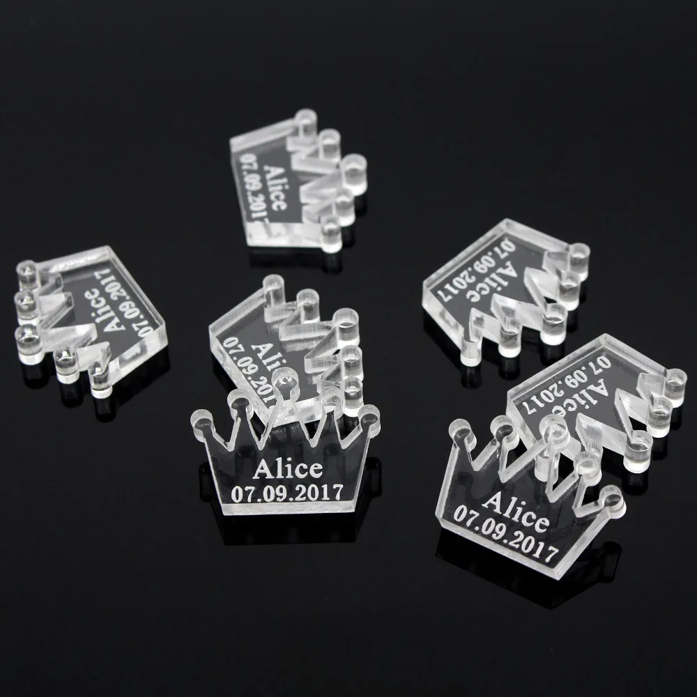 50 * персонализированные принца ребенка душ зеркало Корона стол центральным