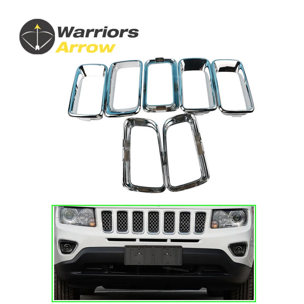 68109865AA для Jeep Compass 2011 2012 2013 2014 2015 2016 2017 7x хромированная решетка отделка литье