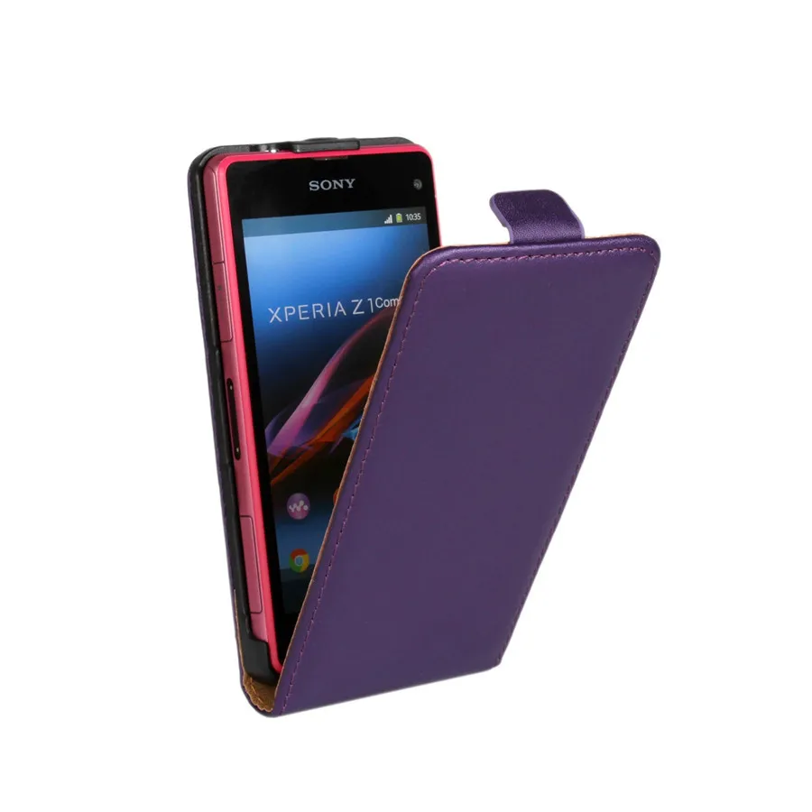 Магнитный флип-чехол для sony Xperia Z1 Z2 Z3 Mini Z4 Z5 Compact mini Чехол для мобильного телефона - Цвет: Purple