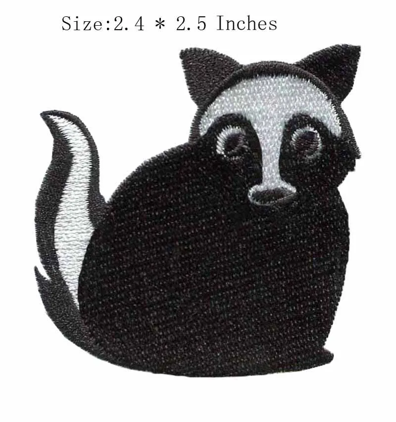 

The black color animal 2.4"wide embroidery patch for tail/eyes/sit down