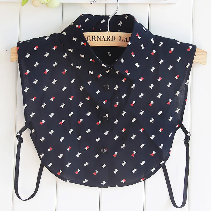 Поддельный съемный воротник клетчатая рубашка хлопковая джинсовая кружевная