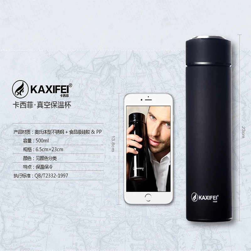 Кружки для пар термос бутылка 500 мл термосы из нержавеющей стали чая прямая чашка