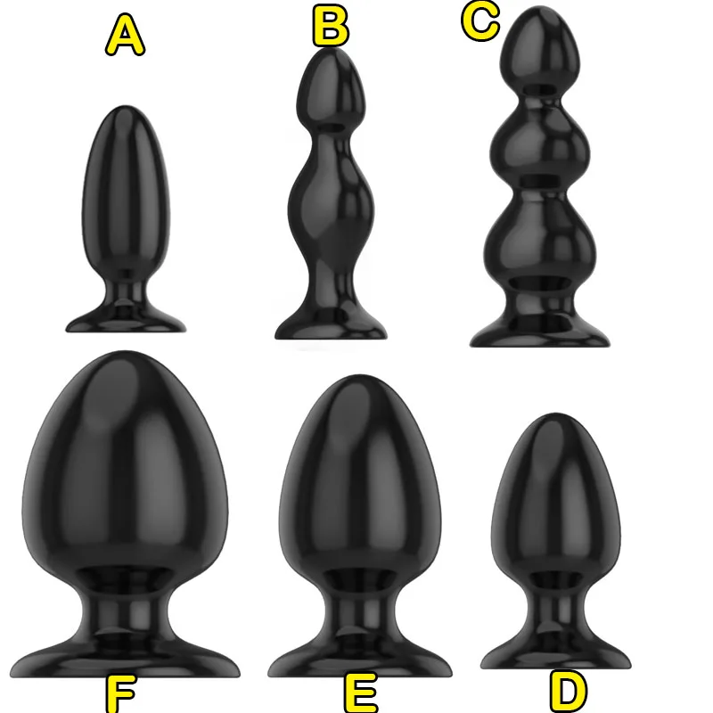 Black Silicone Big Butt Plug 6 Sizes Smooth Soft Huge Anal Beads Dilatador Balls Sex Toys For Men Woman | Красота и здоровье